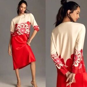 FARM Rio by Anthropologie Printed Sweater, Size Medium